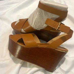 Light Brown Michael Kors Strappy Wedges